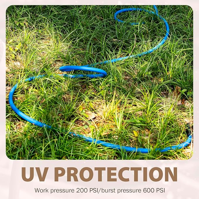 5/8" Female to Female Hot/Cold Water Leader Hose 3ft, -50℉ to 190℉ Flexible,Burst 600 Psi 3/4" Brass Fittings with Swivel Grip Handle for Outdoor,Yard, Farm, Blue