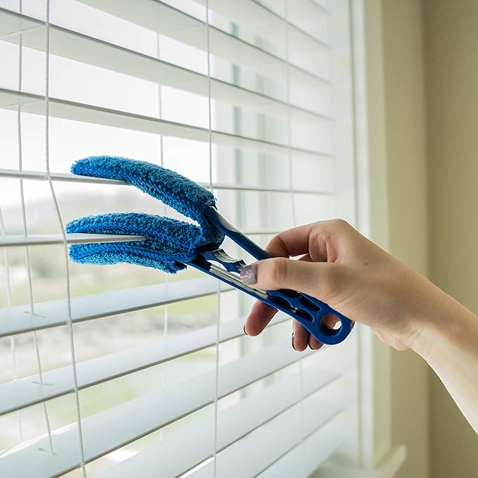 Extension Rod & Blue Extension Cobweb Duster Ultimate Dusting Kit - Extendable Reach 20 feet, Ceiling Fan Duster, Long Handle Aluminum Telescoping Pole, Webster Duster for Cleaning