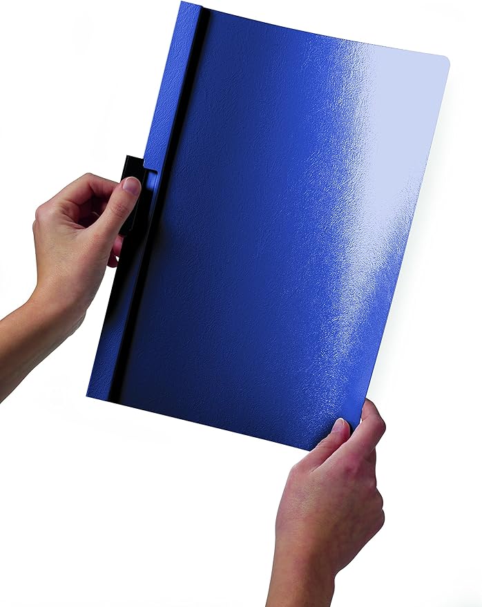 Durable Report Cover with DURACLIP - Letter-Size 8.5" x 11" Inches - Holds Up to 30 Pages - Clear Cover with Graphite Border - Box of 25