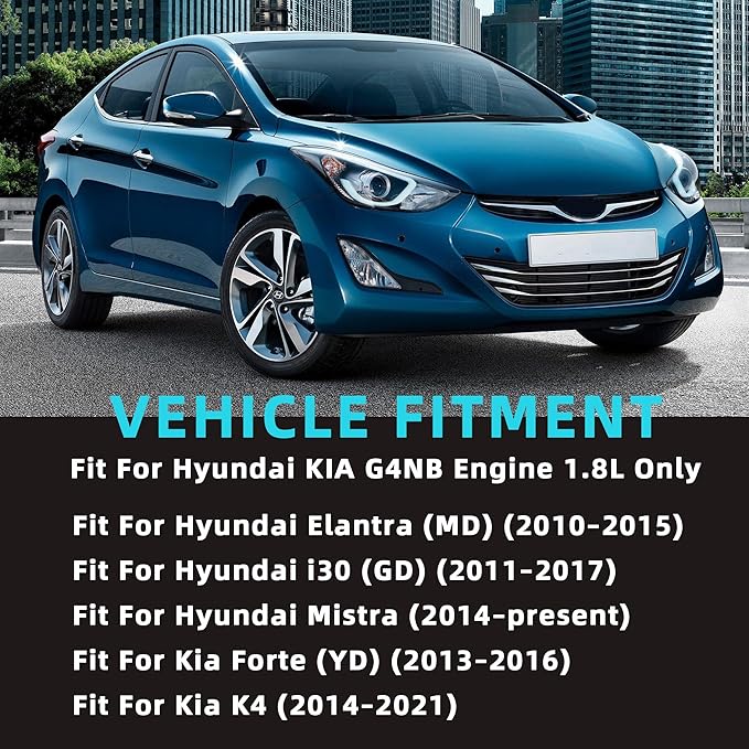 G4NB 1.8L Engine Overhaul Rebuild Kit w/Gasket Set Timing Chain Kit w/VVT Sprocket Crankshaft Con-Rod Piston Kit Fit For Hyundai Elantra 2012-2016 IX35 2013-2015 Kia Forte 2014-2015 23110-2E711
