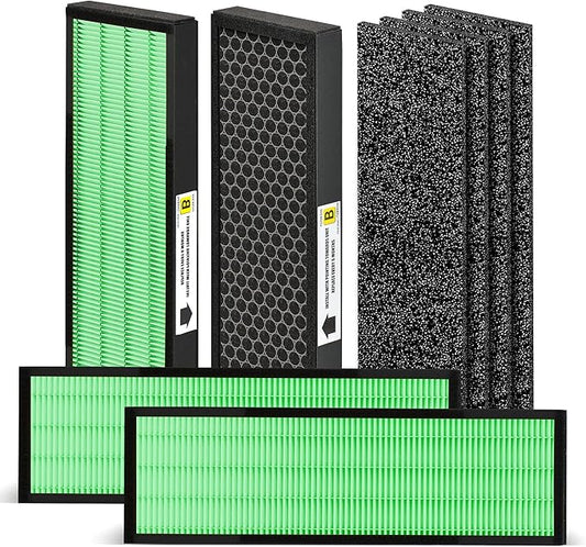 [Upgraded] Nisreen AC4825 HEPA Filter B Replacement Compatible with Guardian Filter B for Improving Moist Conditions, for Models AC4825E AC4850PT AC4900CA, 4 H13 HEPA and 4 Pre-Filters
