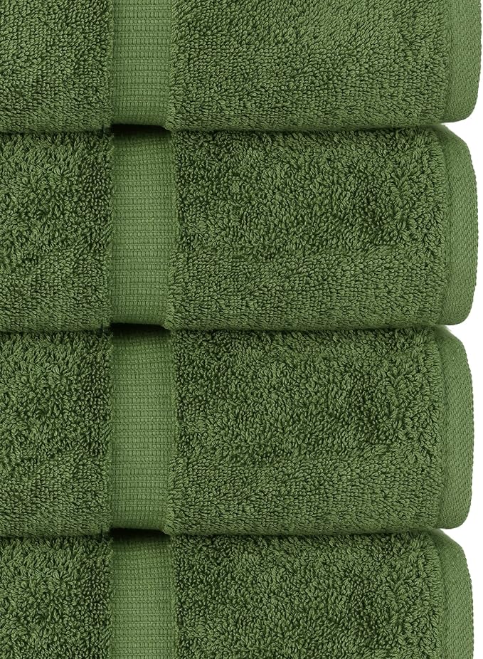 Chakir Turkish Linens | Hotel & Spa Quality 100% Cotton Premium Turkish Towels | Soft & Absorbent (6-Piece Hand Towels, Moss)