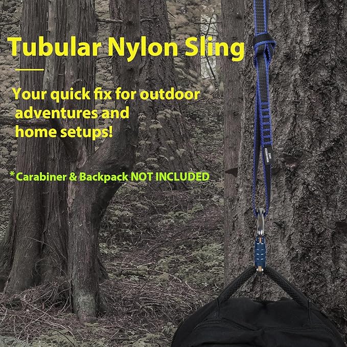 18mm Nylon Climbing Sling Runner 23KN CE2008/EN566 Certified - Webbing Straps for Outdoor Rock Climbing, Rappelling, Swing, Yoga Hammock etc