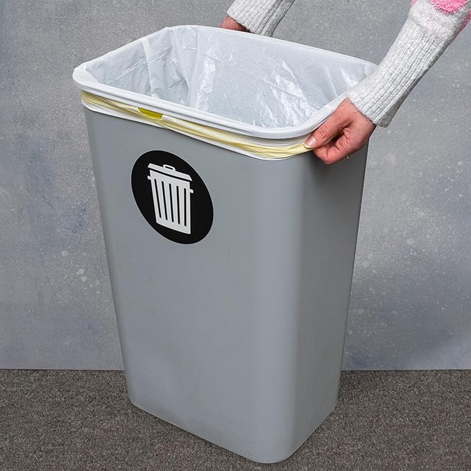 100 Count Medium Drawstring Kitchen Liners, 13 Gallon, 24x27 Inches for Home, Small Business Waste Disposal, Recycling & Garbage Management