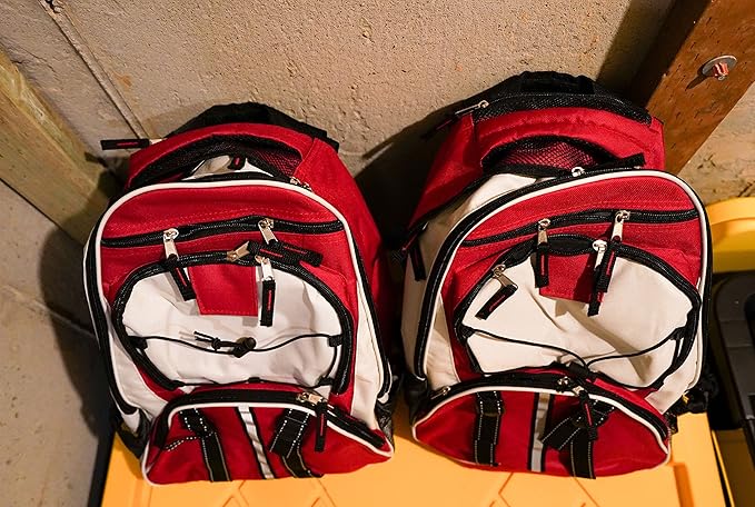 Blue Coolers Family Pack - B72 Pro Series Red Deluxe 72 Hour Emergency Backpack Survival Kit for 1 Person | Wildfires, Earthquake, Tornado, Hurricane, and Other Emergencies, 4