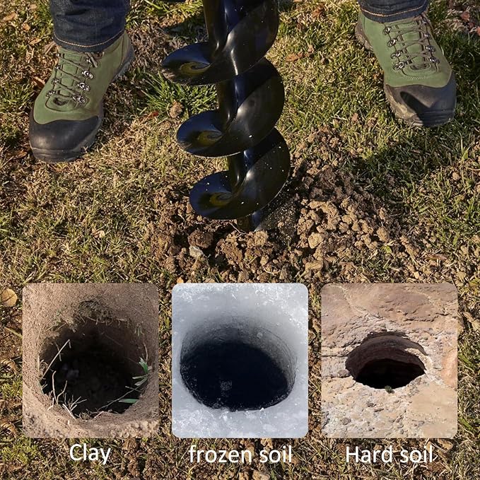Post Hole Digger,72CC 2 Stroke Auger Post Hole Digger, Gas Powered Earth Digger 3 Auger Drill Bits(4"&8"&12'') and 2 Extension Rods for Farm Garden Plant (72cc Morden Digger)