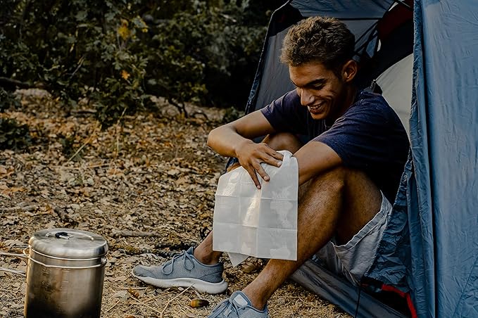 Shower Pouch XL (2' x 1') Bathing Body Wipes for Adults – Aloe-Infused Heatable & Reusable Bath Wipes for Camping, Travel, Outdoor – (20 Pack) Variety Scents