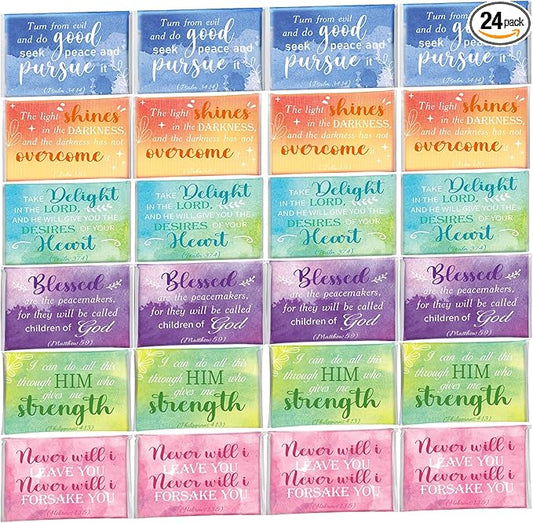 24 Packs Travel Size Tissue Pocket Slim Pack Facial 3 Ply Wallet Size Pocket Tissues for Travel Wedding Party Favors, 6 Styles(Inspirational)