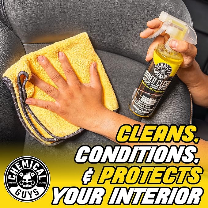 Chemical Guys InnerClean Interior Detailer with Pineapple Scent – Cleaner and Protectant for Dashboards, Doors, Seats and Surfaces – Non Greasy Formula for Cars, Trucks, SUVs, RVs and Home, 16 oz