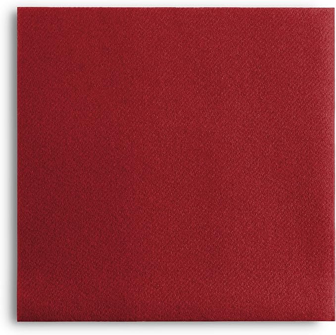 Linen-Feel Colored Paper Napkins - Decortive Cloth-Like BURGUNDY Luncheon Napkins - Soft And Absorbent. For Kitchen, Party, Wedding, Dinner Or Any Occasion. (Pack of 50)
