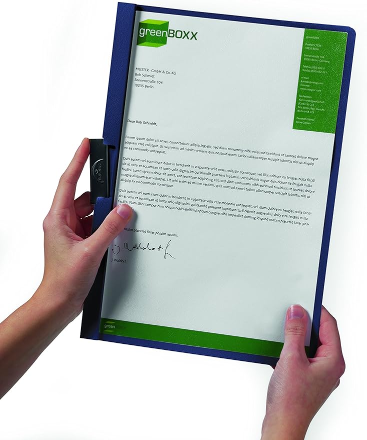 Durable Report Cover with DURACLIP - Letter-Size 8.5" x 11" Inches - Holds Up to 30 Pages - Clear Cover with Graphite Border - Box of 25