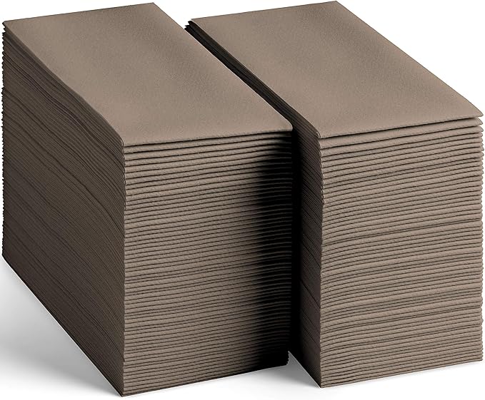 200-Pack Disposable Linen-Feel Beige Napkins, 12" x 17" Cloth-Like Paper Dinner Napkins For Wedding, Bathroom, Party Or Event