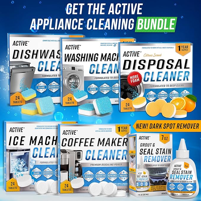 ACTIVE Mold Stain Remover Gel Cleaner Heavy Duty Stain Cleaner for Front Loader Washing Machine Seal, Bathroom Grout, Shower, Caulk - Front Load Washer Cleaning Solution - 7 Fl Oz