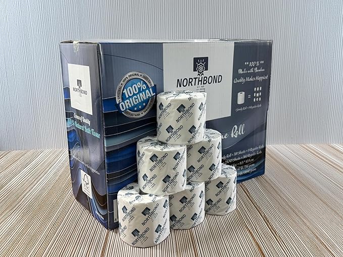 Northbond Luxury 3-Ply Bamboo Toilet Paper: Ultra-Soft, Strong & Smooth Bath Tissue. 40 Family Rolls (360 Reg. Rolls) = 23,045 Total Sheets. 100% Sustainable & Septic-Safe for Your Home.