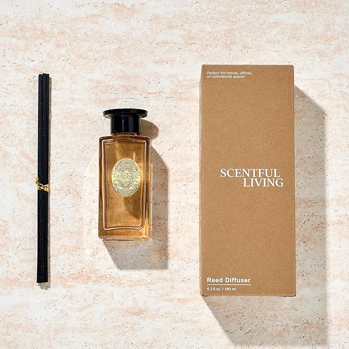M&SENSE 6.3 oz Large Reed Diffuser Set | Midsummer Evening Scent Oil Diffuser with Sticks | Hotel Collection Non-Toxic Essential Oil |for Bedroom Bathroom Living Room