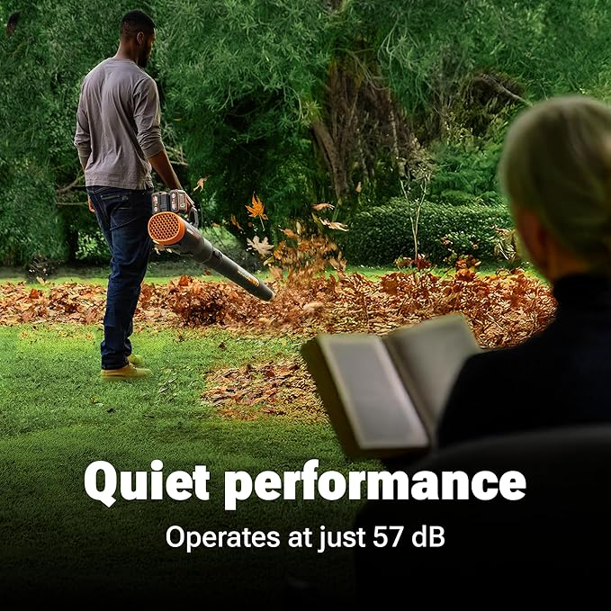 WORX Nitro WG581.9 40V Cordless Leaf Blower, Quiet Electric Blower for Lawn Care with 530CFM & 140MPH, Batteries & Charger Not Included