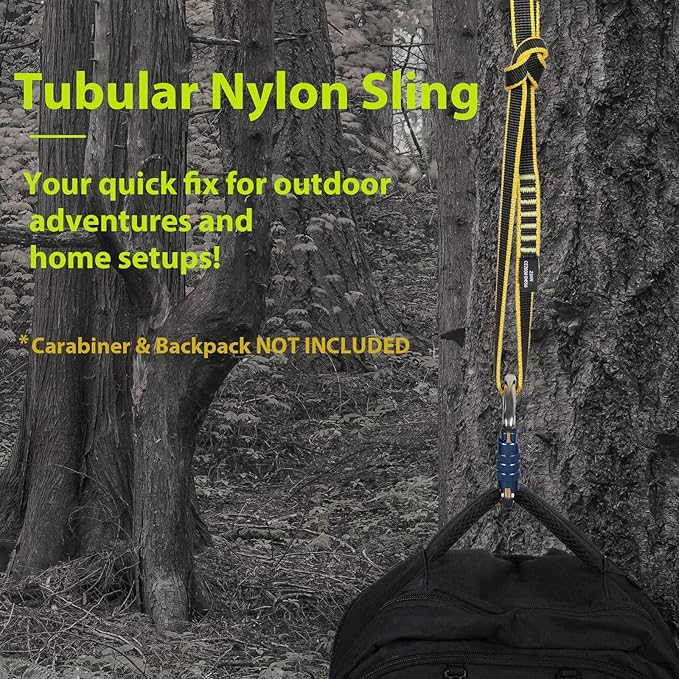 18mm Nylon Climbing Sling Runner 23KN CE2008/EN566 Certified - Webbing Straps for Outdoor Rock Climbing, Rappelling, Swing, Yoga Hammock etc