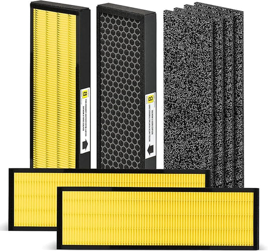 【Upgraded】Nisreen AC4825 Pet Odor Eliminator HEPA Filter B Replacement Compatible with FLT4825 Filter B True HEPA Filter, for Models AC4825E AC4300 AC4900CA AP2200CA, 4 H13 HEPA and 4 Pre-Filters