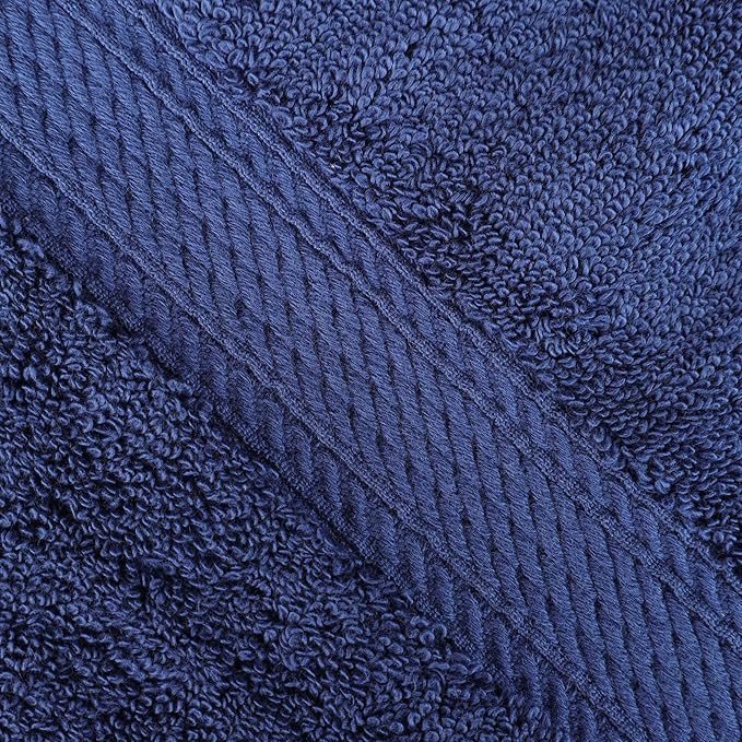 SUPERIOR Egyptian Cotton Pile 9 Piece Towel Set, Includes 3 Bath, 3 Hand, 3 Face Towels/Washcloths, Ultra Soft Luxury Towels, Thick Plush Essentials, Guest Bath, Spa, Hotel Bathroom, Navy Blue