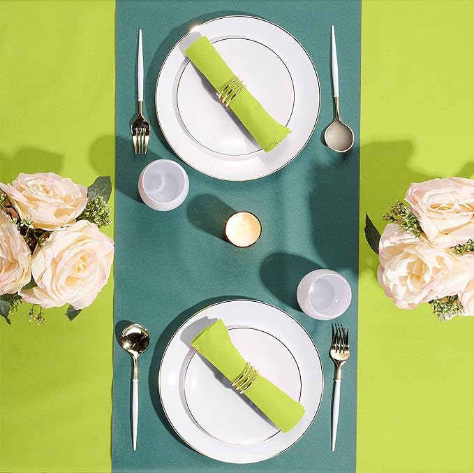 Linen-Feel Colored Paper Napkins - Decortive Cloth-Like KIWI Luncheon Napkins - Soft And Absorbent. For Kitchen, Party, Wedding, Dinner Or Any Occasion. (Pack of 50)