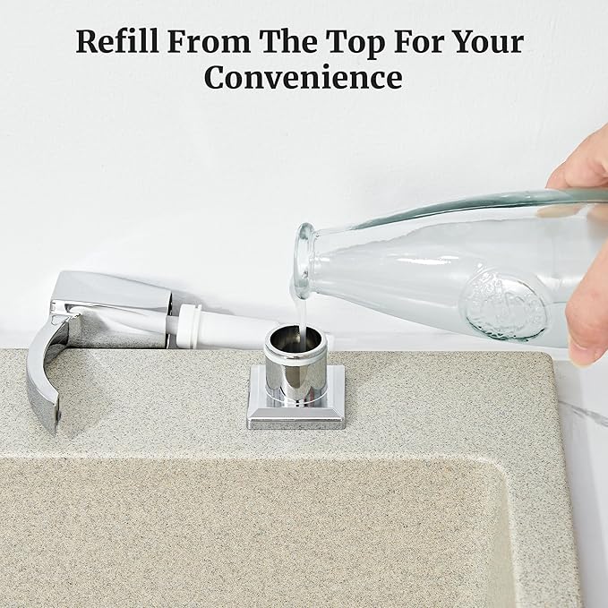 Ultimate Unicorn Kitchen Sink Soap Dispenser, Built-in Under Sink Chrome Dispenser, ABS Plastic, With 13 Ounce Bottle, U-SD001C