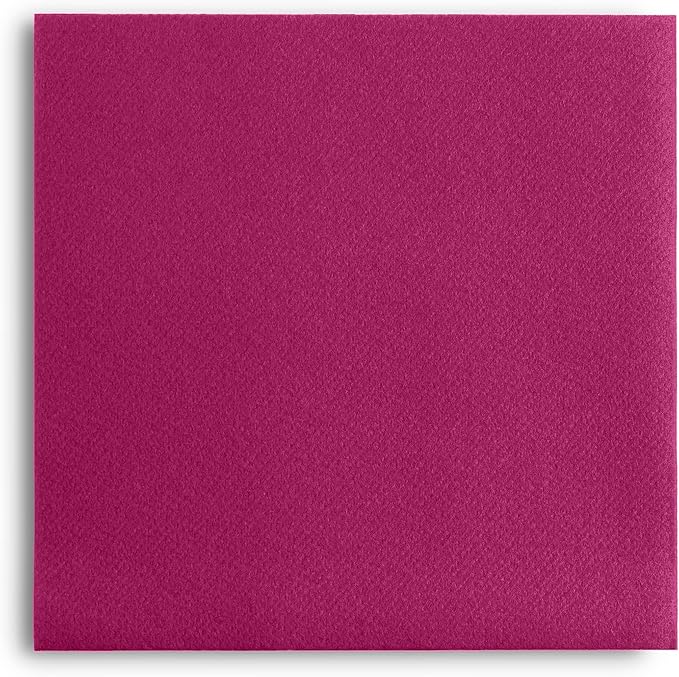 Linen-Feel Colored Paper Napkins - Decortive Cloth-Like FUCHSIA Luncheon Napkins - Soft And Absorbent. For Kitchen, Party, Wedding, Dinner Or Any Occasion. (Pack of 50)