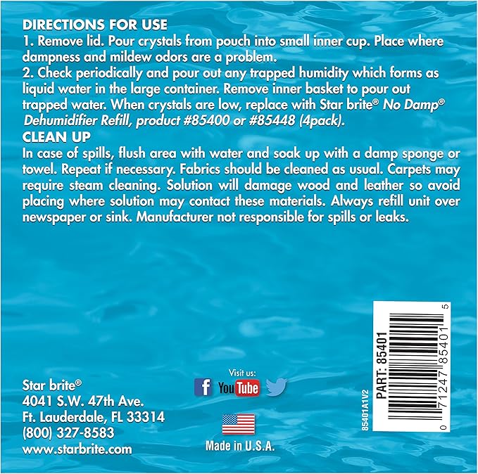 Star brite No Damp Dehumidifier 36 oz Bucket