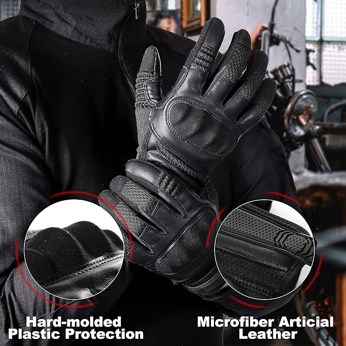 AXBXCX Motorcycle Gloves for Men - Ultimate Protection, Touchscreen Capable, Durable for Outdoor