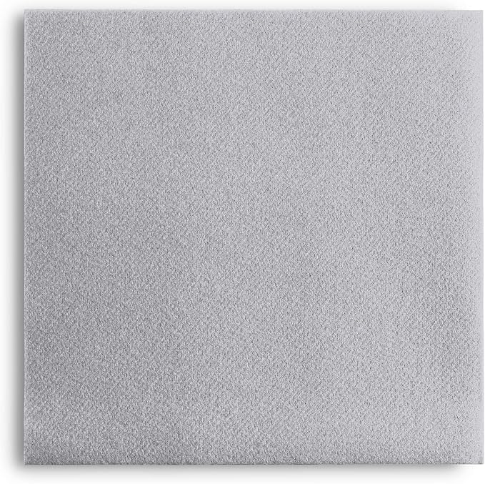 Linen-Feel Colored Paper Napkins - Decortive Cloth-Like GREY Luncheon Napkins - Soft And Absorbent. For Kitchen, Party, Wedding, Dinner Or Any Occasion. (Pack of 50)