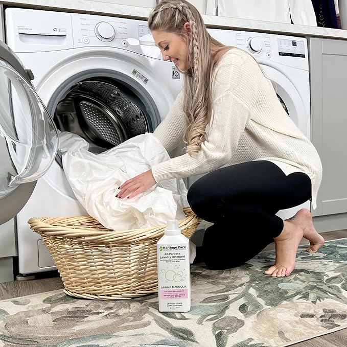 Heritage Park Luxury Laundry Detergent | Dermatologist Tested Plant based Natural & Enzyme Laundry Detergent | Sensitive Skin Friendly - Spring Magnolia (32 fl oz)
