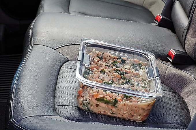 Rubbermaid Brilliance Large Food Storage Container, 9.6 Cup, BPA-Free, Leak-Proof, Clear