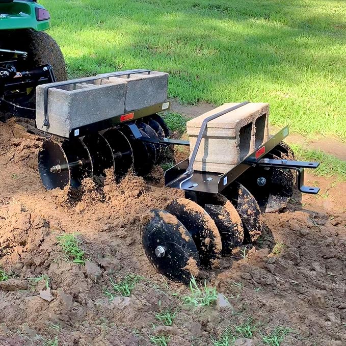 Brinly DD-551-A Sleeve Hitch Adjustable Tow Behind Disc Harrow, 39" by 40"