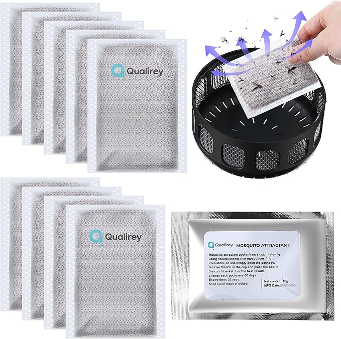 12 Pack Mosquito Attractant in Bulk, Lure for Bug Zapper Bait Refill Compatible with All Mosquito Trap Enhances Catch Rates for Indoor Outdoor Traps, Safe and Long Lasting