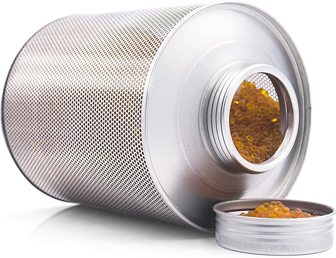 750 Grams 6pcs Gun Safe Dehumidifier, Reusable Canister Desiccant Dehumidifier, Rechargeable 1.65 Lbs Indicating Silica Gel Orange To Green
