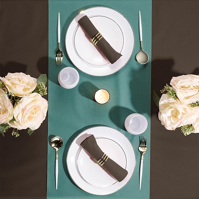 Linen-Feel Colored Paper Napkins - Decortive Cloth-Like BROWN Luncheon Napkins - Soft And Absorbent. For Kitchen, Party, Wedding, Dinner Or Any Occasion. (Pack of 50)