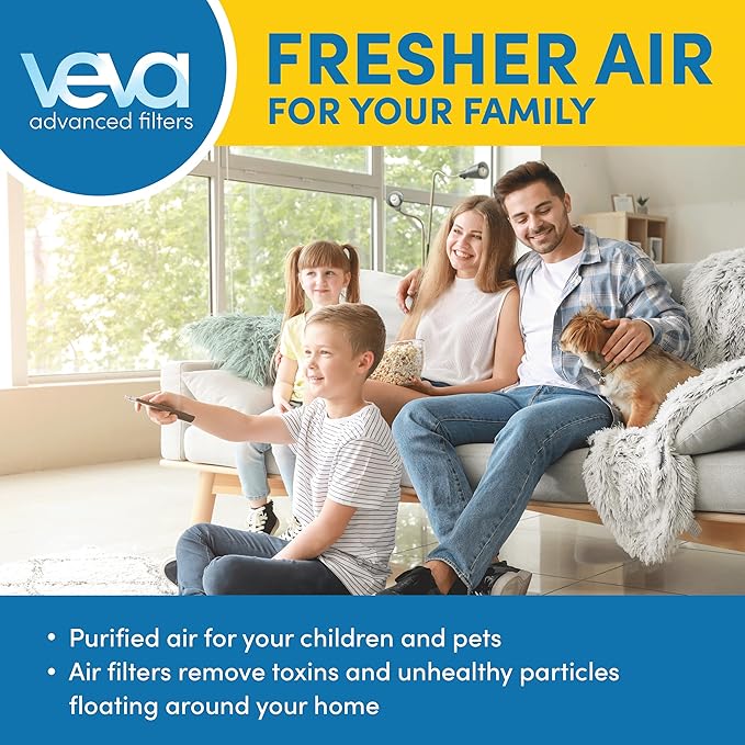 Veva HEPA Filter B Replacement, Compatible with Germ Guardian AC4825, AC4900CA, AC4850PT, AC4820 Air Purifier and FLT4825. Pack of 2 HEPA Filters / 8 Carbon Pre-Filters