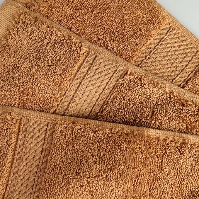 Superior Egyptian Cotton Pile Bath Sheet Set of 2, Ultra Soft Luxury Towels, Thick Plush Essentials, Absorbent Heavyweight, Guest Bath, Hotel, Spa, Home Bathroom, Shower Basics, Rust