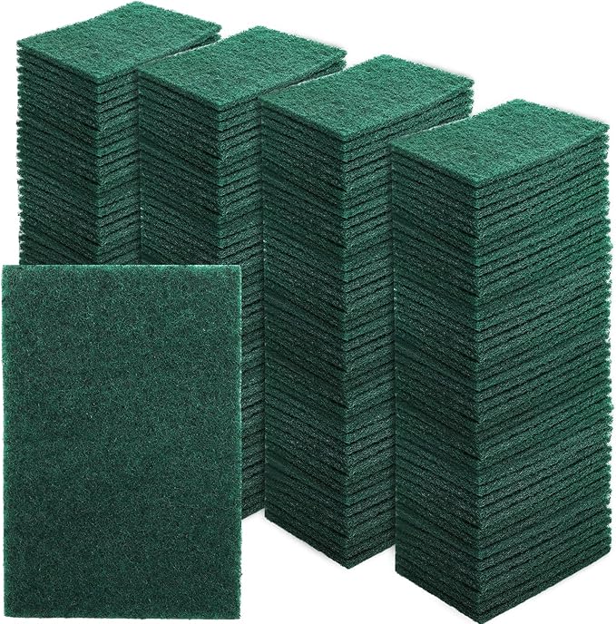 Jucoan 120 Pack Heavy Duty Scouring Pads, 4 x 6 Inch Non-Scratch Scrub Pads, Green Reusable Multipurpose Scrubbing Pads for Kitchen Dish, Metal Grills, Household Bathroom Sink Bathtub