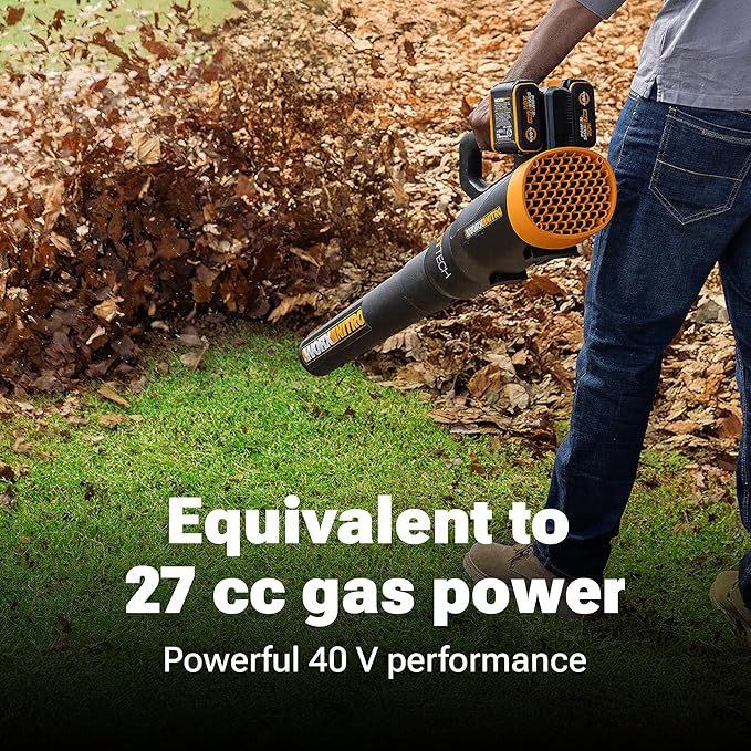 WORX Nitro WG581.9 40V Cordless Leaf Blower, Quiet Electric Blower for Lawn Care with 530CFM & 140MPH, Batteries & Charger Not Included