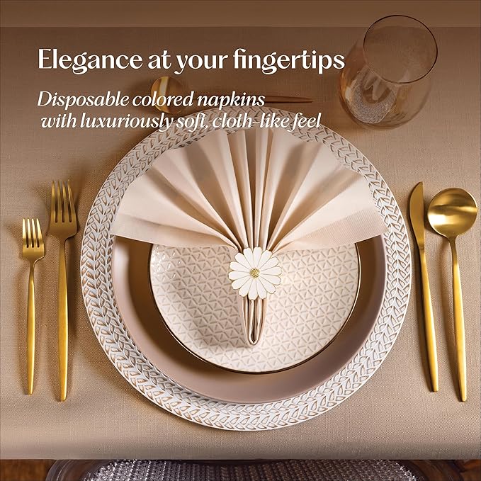 200-Pack Disposable Linen-Feel Black Napkins, 12" x 17" Cloth-Like Paper Dinner Napkins For Wedding, Bathroom, Party Or Event