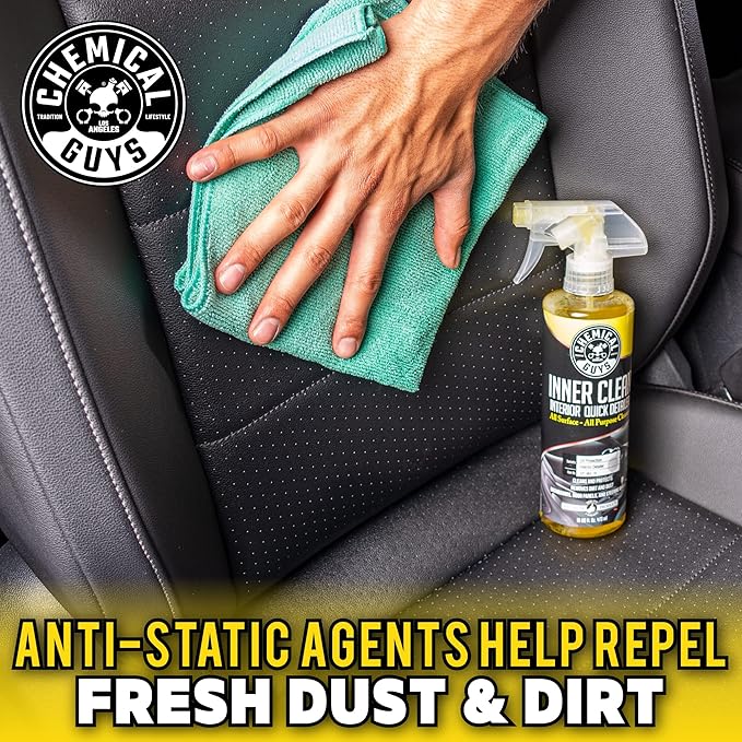 Chemical Guys InnerClean Interior Detailer with Pineapple Scent – Cleaner and Protectant for Dashboards, Doors, Seats and Surfaces – Non Greasy Formula for Cars, Trucks, SUVs, RVs and Home, 16 oz
