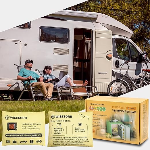 2 Pack 500G Reusable Silica Gel Desiccant Dehumidifier Bags, Color Indicating Moisture Absorbers for Car, Closet, Garage, 3D Filaments, Emoisture, Microwave Rechargeable Reusable Drying Bags