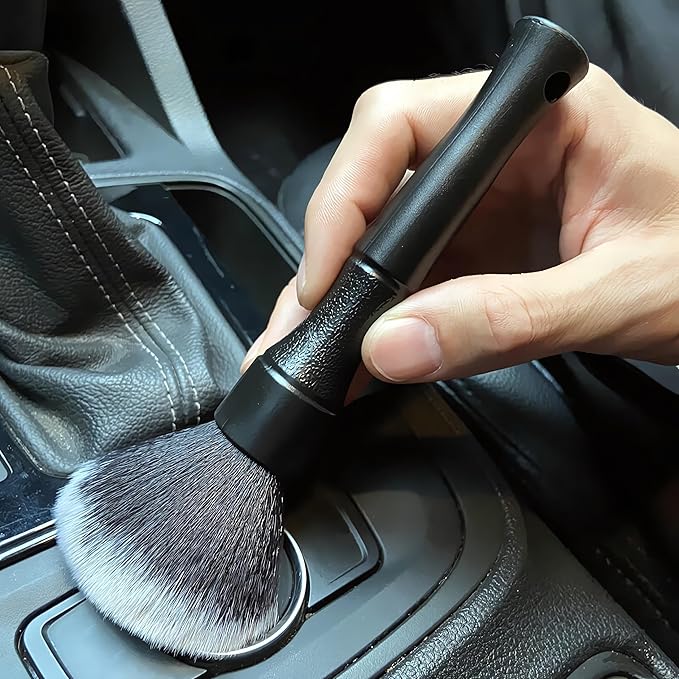 Car Detailing Brush Set, 7 Pcs Natural Bristles Car Detailing Kit for Automotive Interior, Air Conditioning Vents, Engine Bays, Dashboard and Wheels