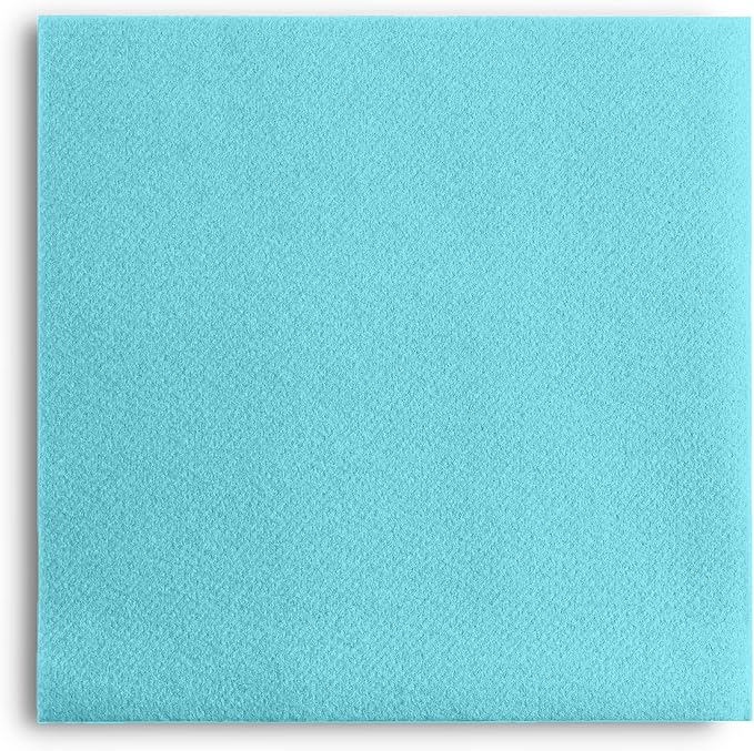 Linen-Feel Colored Paper Napkins - Decortive Cloth-Like MINT BLUE Luncheon Napkins - Soft And Absorbent. For Kitchen, Party, Wedding, Dinner Or Any Occasion. (Pack of 50)