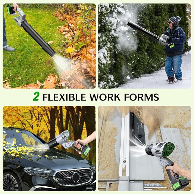 Electric Leaf Blower Cordless, 900,000 RPM, 2 x 4.0Ah Batteries & Charger, Handheld Leaf Blowers for Lawn Care, 5 Speed Mode, Portable Lightweight Grass Blower for Yard, Patio & Outdoor Use