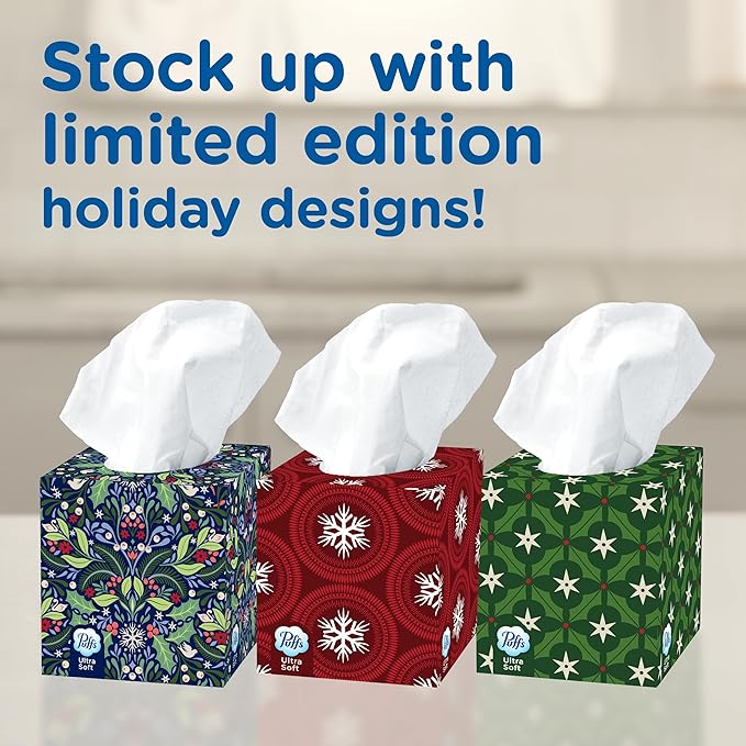 Puffs Plus Lotion Facial Tissue, 4 Mega Cube Boxes, 72 Tissues Per Box