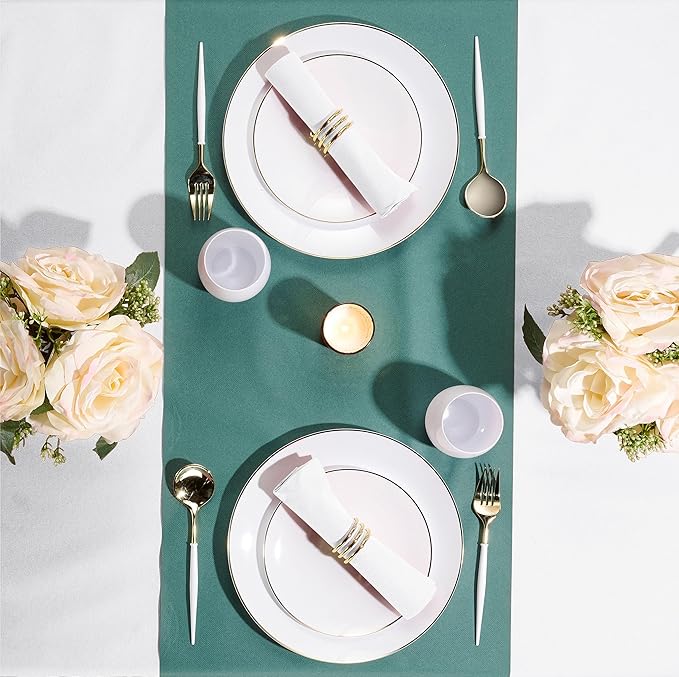 Linen-Feel Colored Paper Napkins - Decortive Cloth-Like WHITE Luncheon Napkins - Soft And Absorbent. For Kitchen, Party, Wedding, Dinner Or Any Occasion. (Pack of 50)