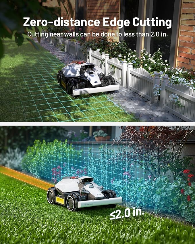 Mammotion LUBA mini AWD 1500 Robot Lawn Mower with Replacement Blades, Mowing 0.37 Acre, All-Wheel-Drive for 80% Slope, UltraSense AI Vision+RTK Auto-Mapping, Cutting Height 0.8"-2.6"