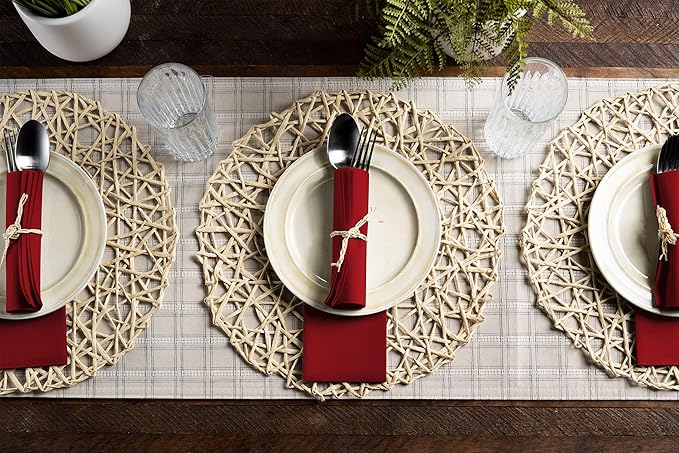 100 Linen-Feel Colored Paper Napkins - Decorative Cloth-Like Burgundy Dinner Napkins - Soft And Absorbent. For Kitchen, Party, Wedding, Bathroom Or Any Occasion. (Pack of 100)