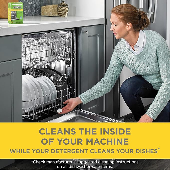 Affresh Dishwasher Cleaner, 12 Month Supply, Helps Remove Limescale and Odor-Causing Residue